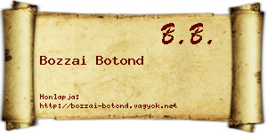 Bozzai Botond névjegykártya